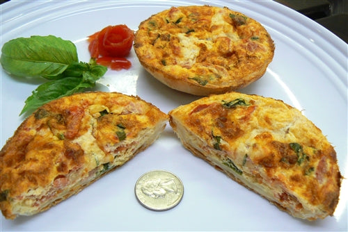 Tomato, Mozzarella & Basil Individual Quiche - includes 24