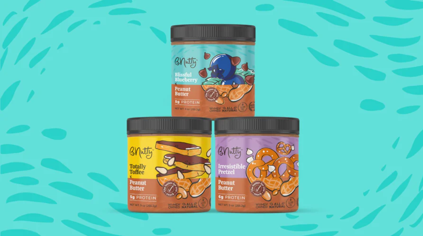 BNutty Classic Flavor Tower – 3 × 8 oz Gourmet Peanut Butters