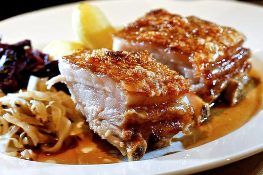 Norwegian Juleribbe / Svineribbe – Skin-On Pork Belly Ribs, Traditional Cut, 10 - 12 lb
