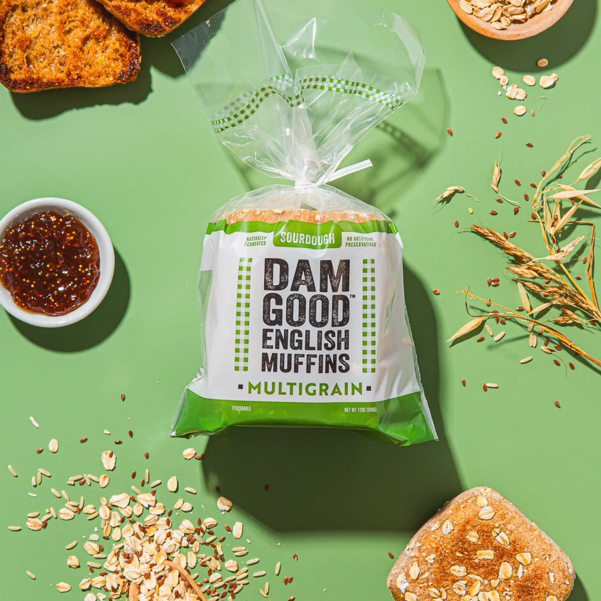 Dam Good™ Multigrain Sourdough English Muffins - Vegan • Non-GMO • Plant-Based