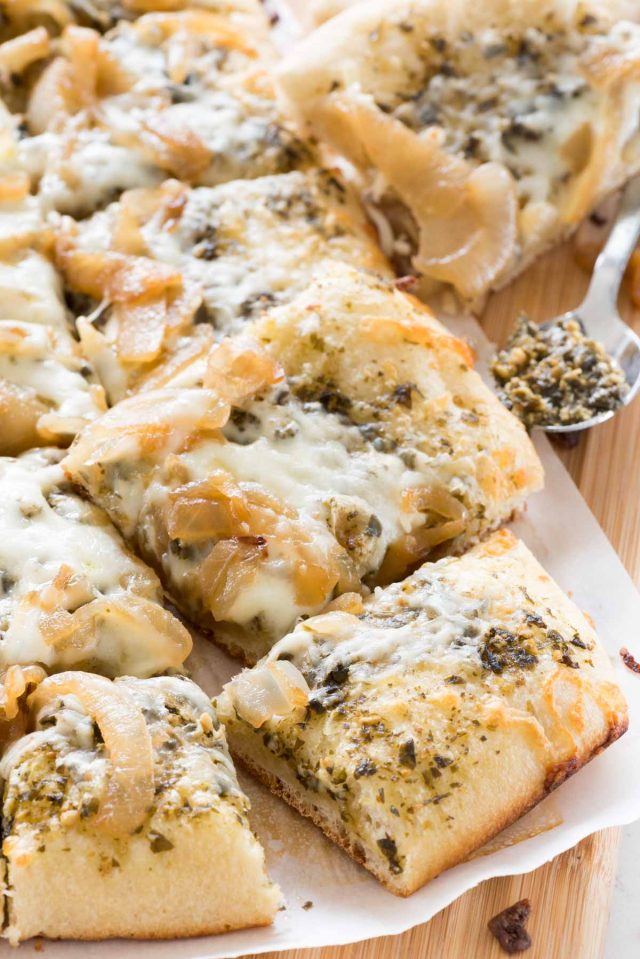 Caramelized Onion Pesto Flatbread