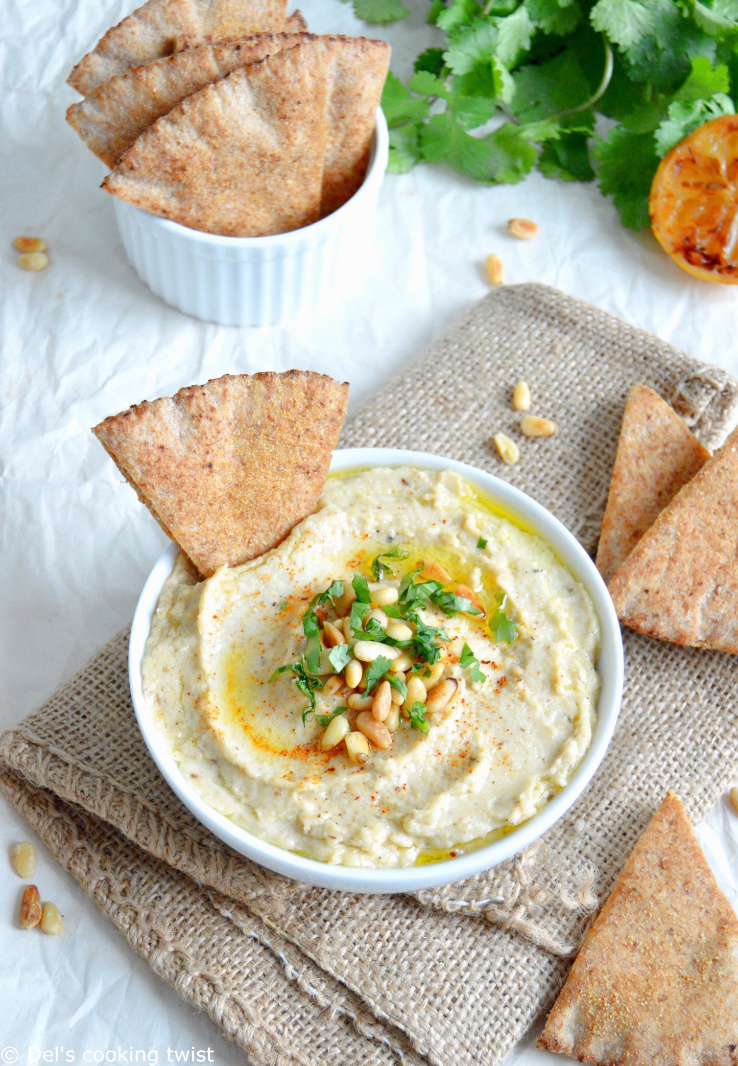 Cauliflower Dip Hummus Snack Pack - Lemon Garlic