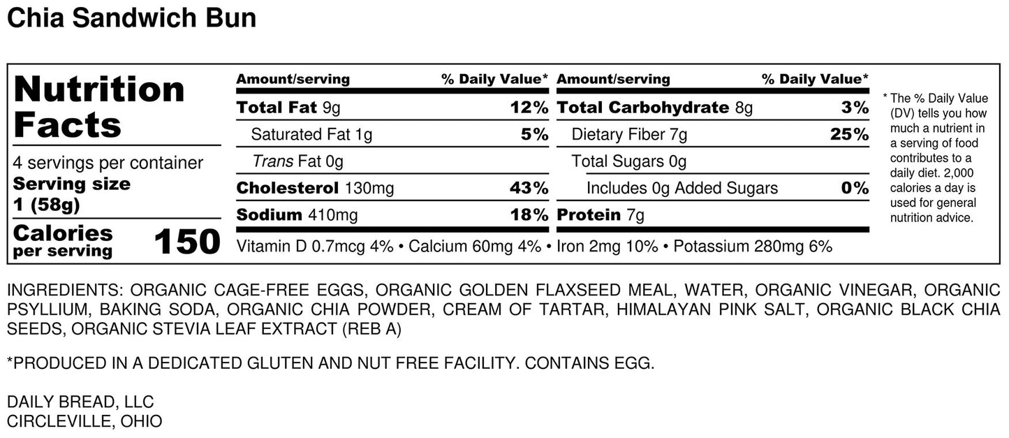 Omega Buns - Sandwich Buns GF, Keto - Variety 4 Pack