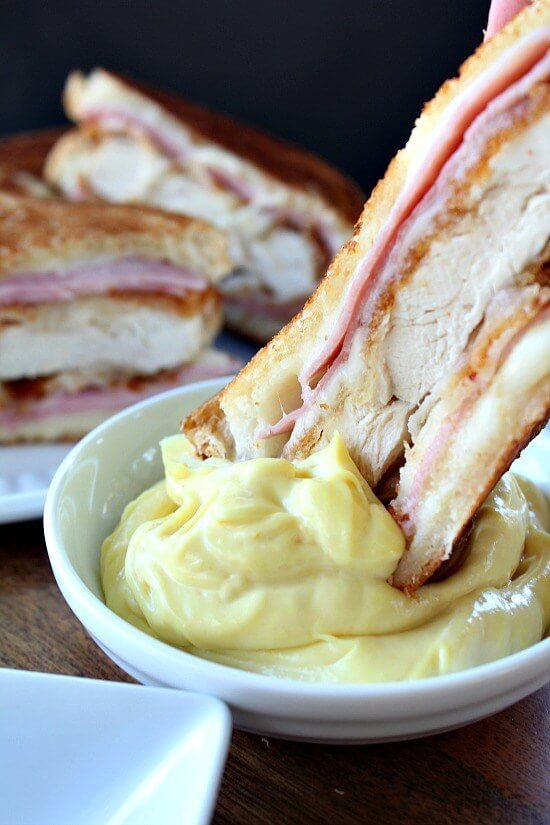 Chicken Cordon Bleu Grilled Cheese Sandwich