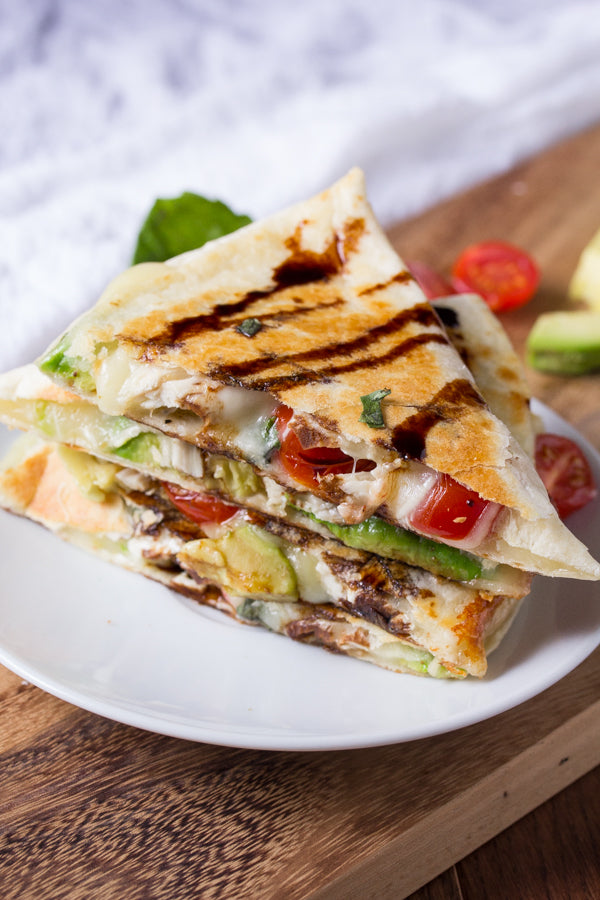 Avocado Caprese Chicken Quesadilla