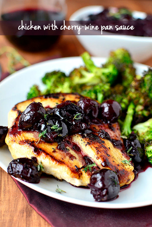 Chicken with Cherry Wine Pan Sauce
