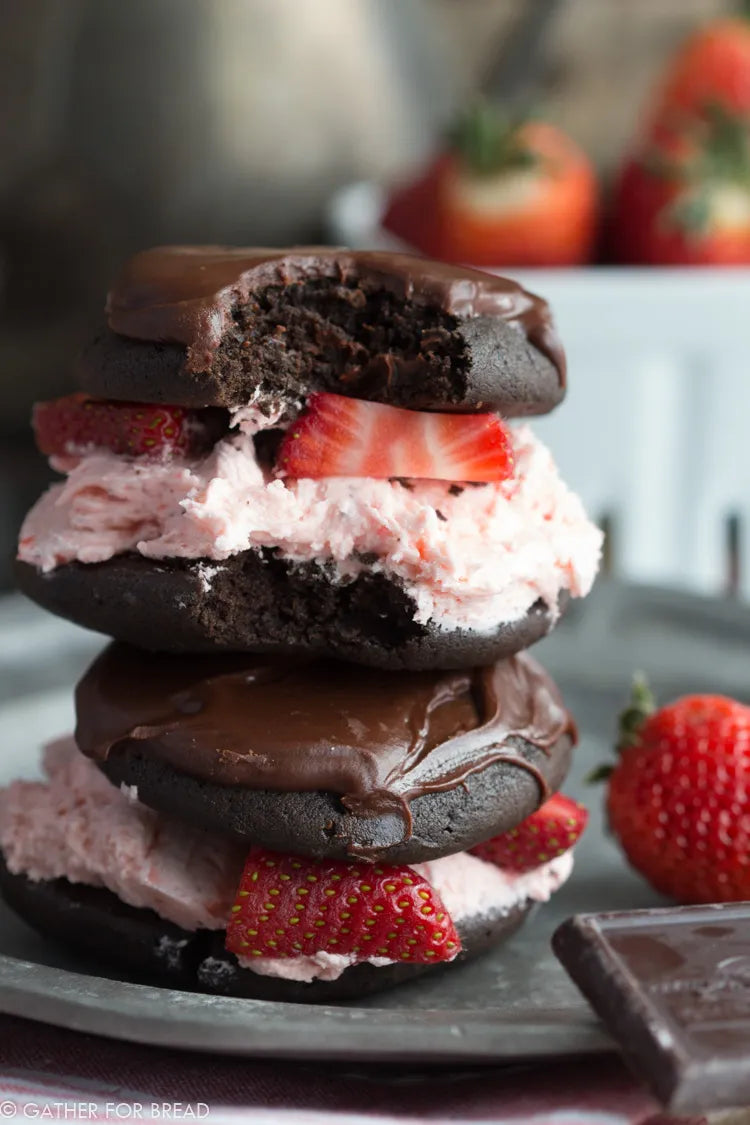 Dark Strawberry Whoopie Pies - 1 Dozen