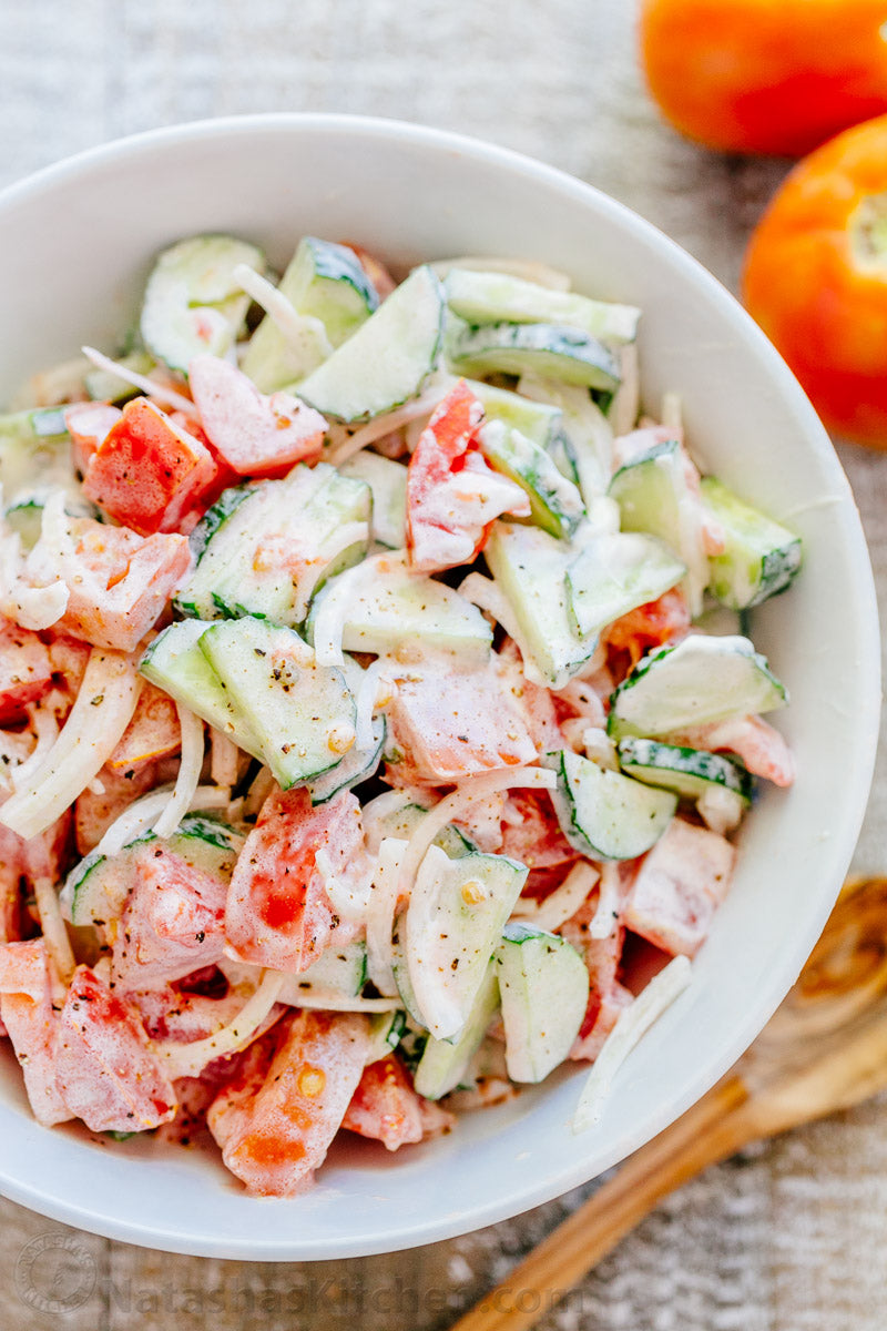 Creamy Cucumber and Tomato Salad