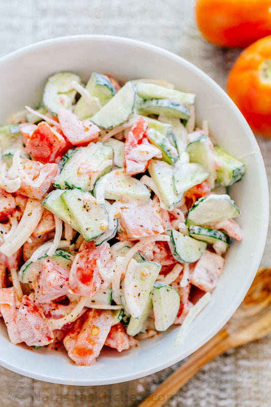 Creamy Cucumber and Tomato Salad