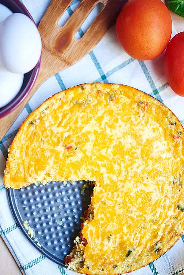 CRUSTLESS GOAT CHEESE QUICHE
