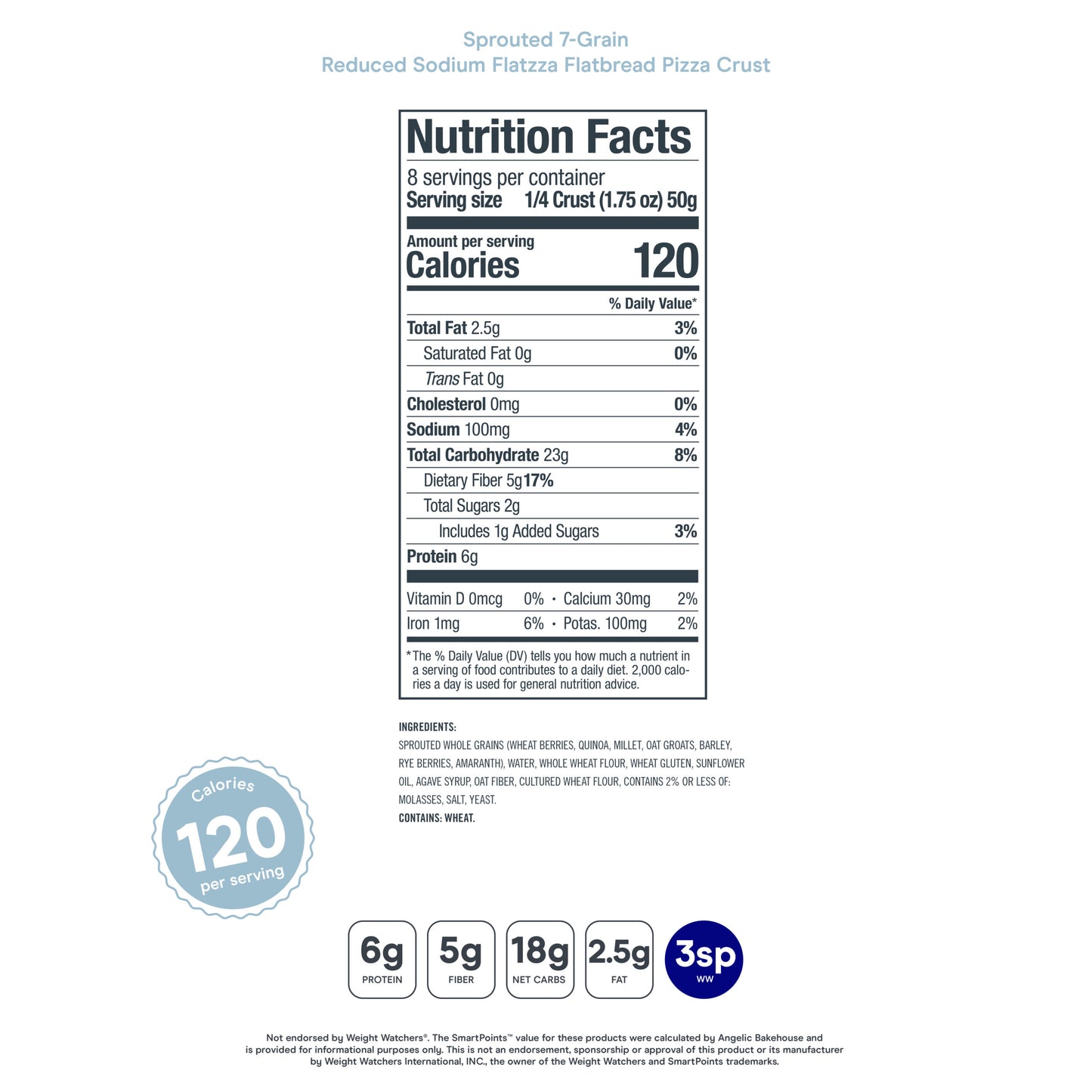 Reduced Sodium Sprouted Flatzza® Pizza Crusts - includes 2