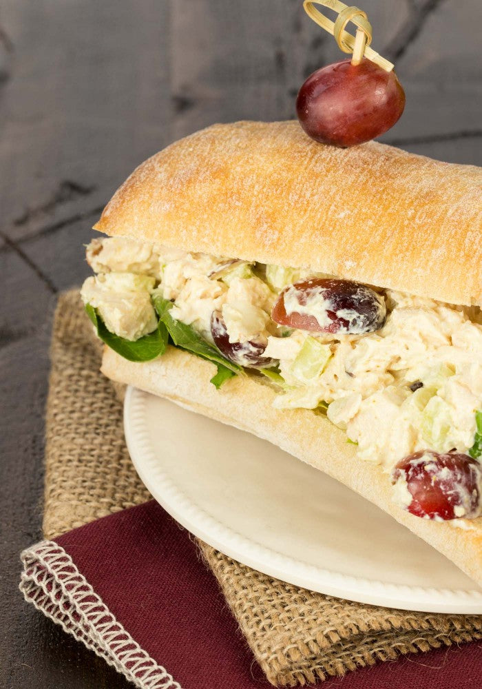 Curried Chicken Salad with Grapes and Slivered Almonds