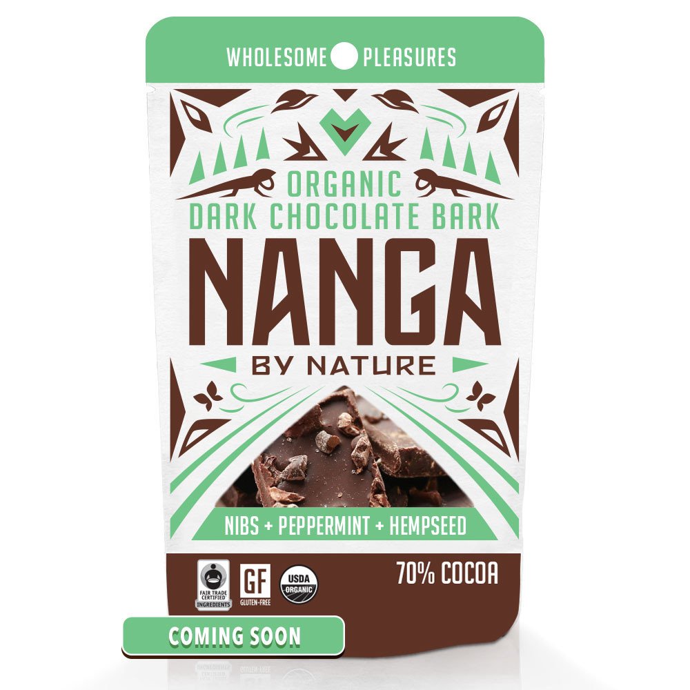 Nibs Peppermint Hemp Seed Organic Dark Chocolate Bark / 12 Pack