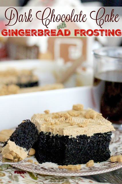 DARK CHOCOLATE CAKE WITH GINGERBREAD FROSTING