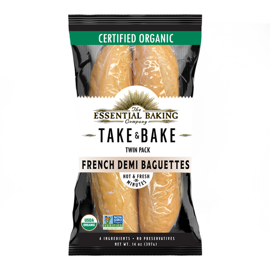 Take & Bake Organic Demi Baguettes-Twin Pack - Essential Baking