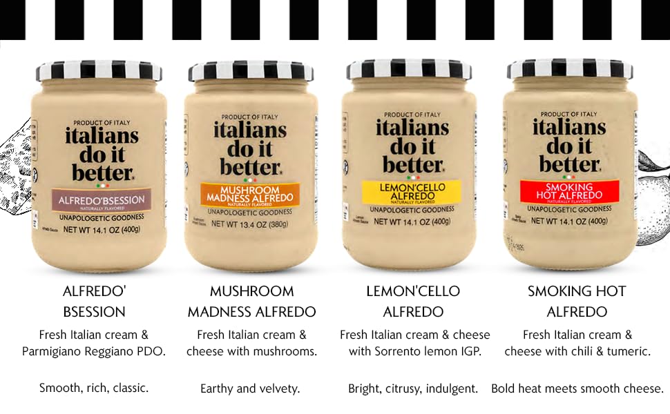 Italians Do It Better Alfredo Sauce Variety Pack – 4 × 15 oz