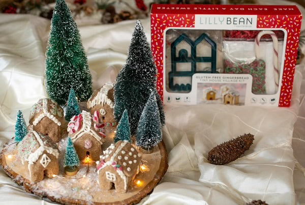 LillyBean Gluten-Free Gingerbread Tiny House Village Baking Kit • Top-9 Allergen-Free & Vegan