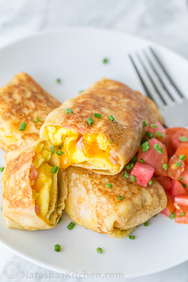 Egg, Ham and Cheese Crepe Pockets