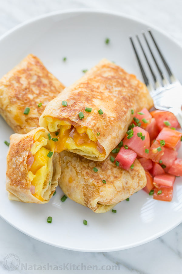 Egg, Ham and Cheese Crepe Pockets