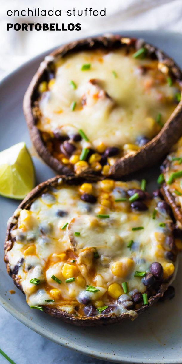 Enchilada Stuffed Grilled Portobello Mushrooms