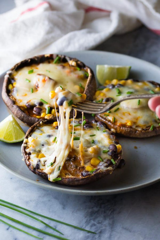 Enchilada Stuffed Grilled Portobello Mushrooms