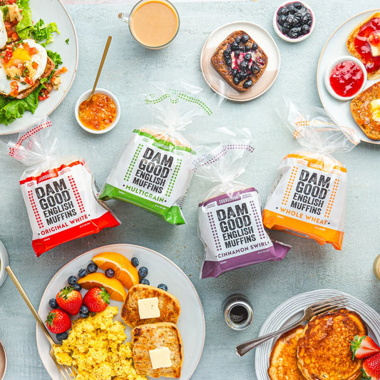 Dam Good® Sourdough English Muffin Sampler Variety Pack - 4 Bags • 16 Muffins Total • Vegan • Non-GMO • Plant-Based