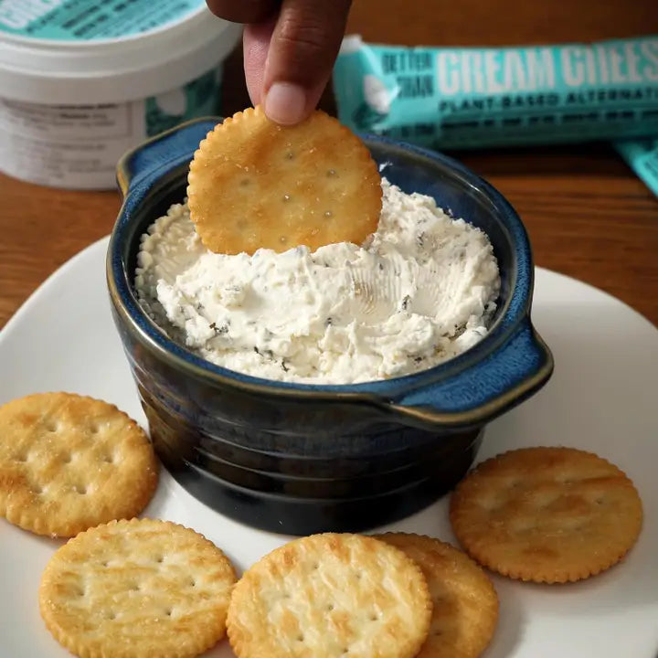 Never Better Plant-Based Cream Cheese — 8-Pack | 8 × 8 oz tubs (64 oz total) Dairy-free • Vegan • Spreadable
