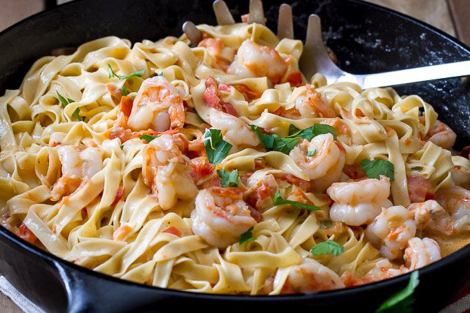 Great Low Carb Fettuccine With Creamy Shrimp Sauce