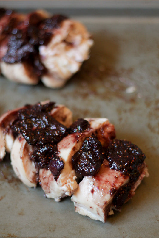 FIG AND GOAT CHEESE STUFFED CHICKEN - Serves 2