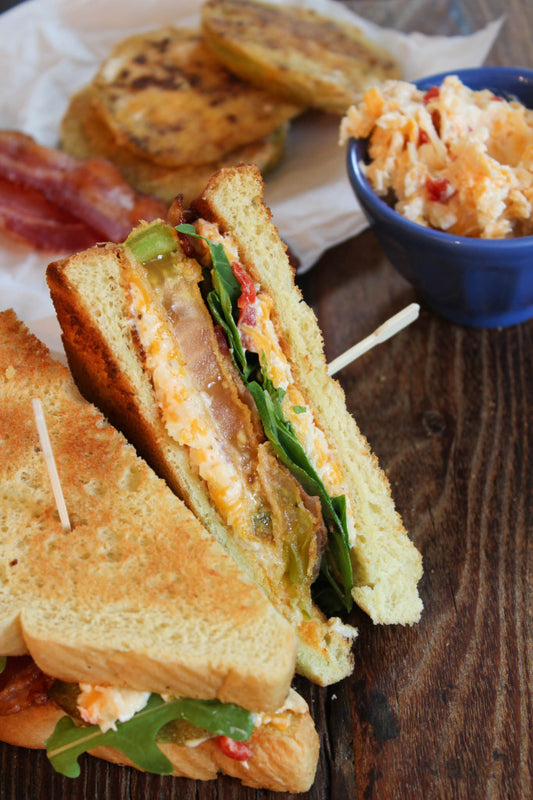 Fried Green Tomato BLTs with Pimento Cheese