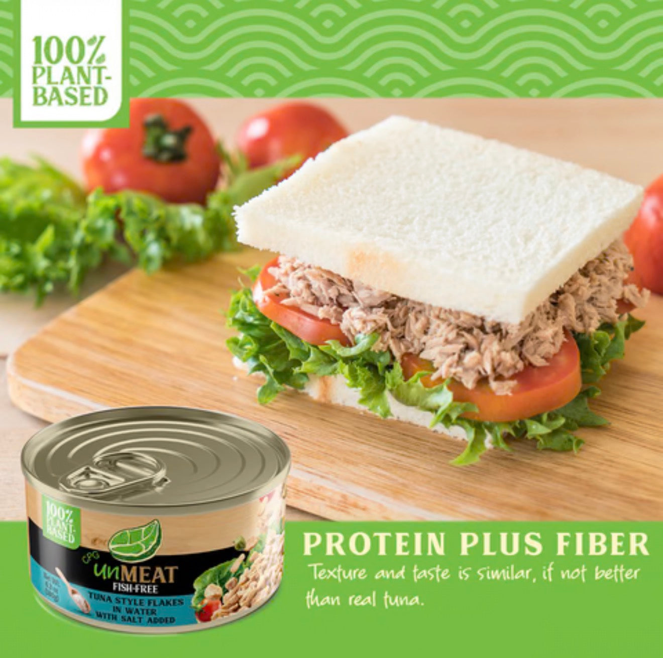 unMEAT Plant Based Tuna Style Flakes in Water, Non-GMO - Pack of 6