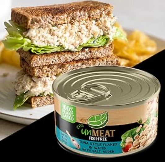 unMEAT Plant Based Tuna Style Flakes in Water, Non-GMO - Pack of 6