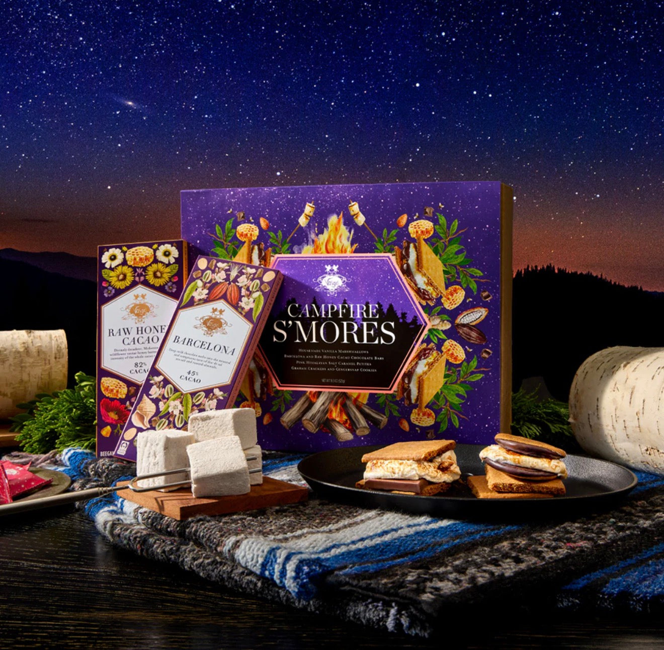 Vosges Haut-Chocolat Luxury Campfire S'mores Kit Gift Box