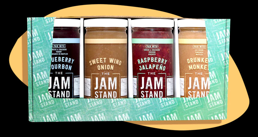 The Jam Stand 4 Pack - Blueberry Bourbon, Peachy Sriracha, Drunken Monkey & Swee Wino Onion