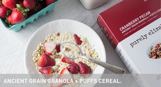 CRANBERRY PECAN ANCIENT GRAIN GRANOLA + PUFFS CEREAL