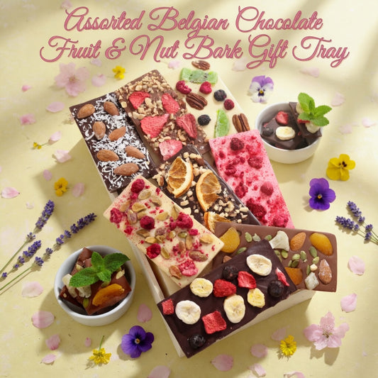 Assorted Belgian Chocolate Fruit & Nut Bark Gift Tray