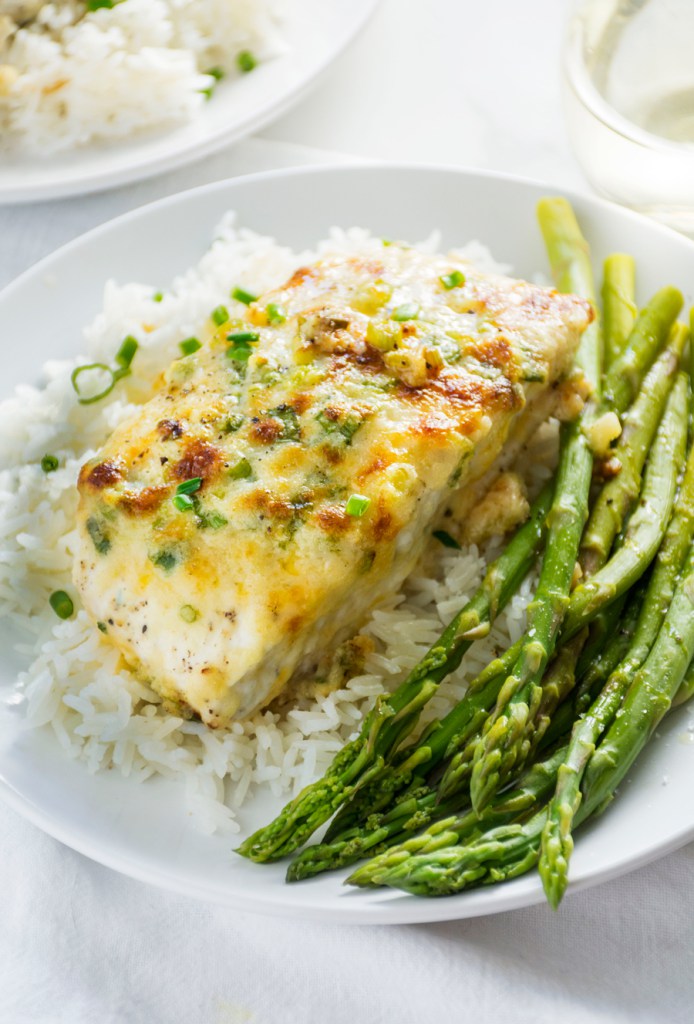 Garlic Parmesan Baked Halibut