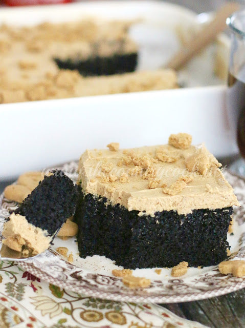 DARK CHOCOLATE CAKE WITH GINGERBREAD FROSTING