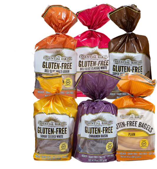 Gluten-Free Variety Pack – Super Seeded Multi-Grain, Sunny Seeded White, Cinnamon Raisin, Deli Slice Classic White, Deli Slice Multi-Grain, Plain Bagel, 6 loaves