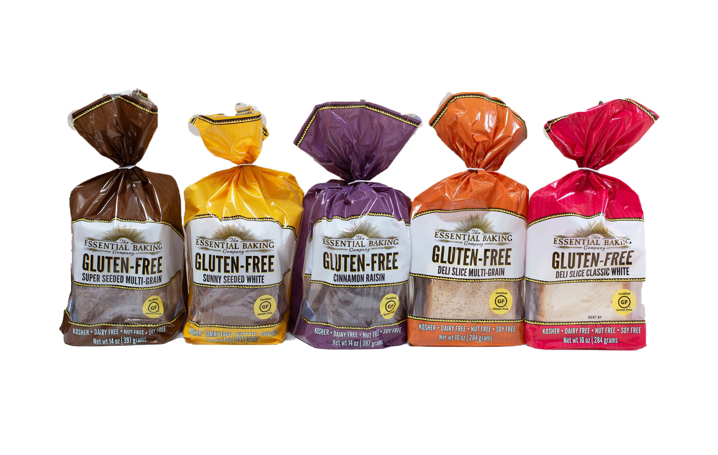 Gluten-Free Variety Pack – Super Seeded Multi-Grain, Sunny Seeded White, Cinnamon Raisin, Deli Slice Classic White, Deli Slice Multi-Grain, Plain Bagel, 6 loaves