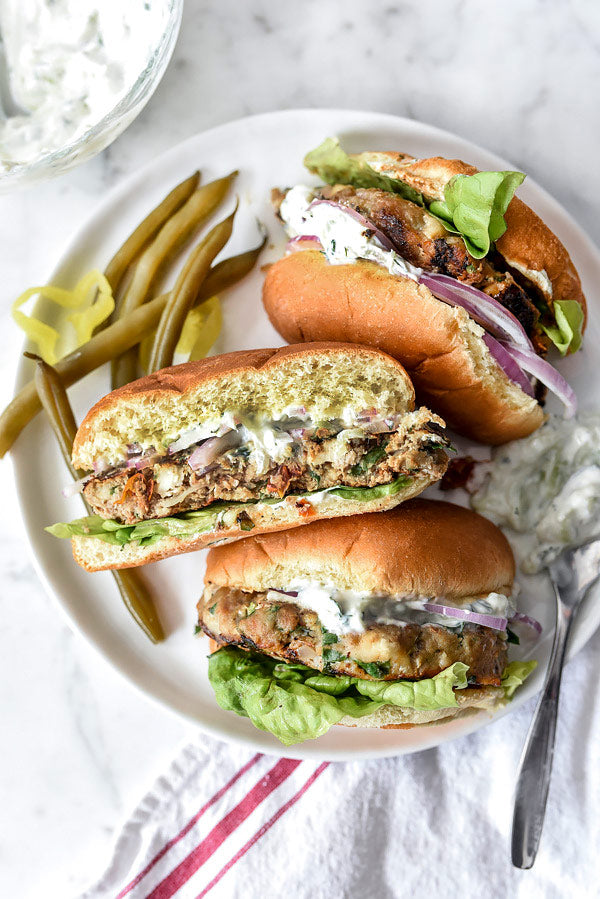 Greek Turkey Burgers with Tzatziki Sauce