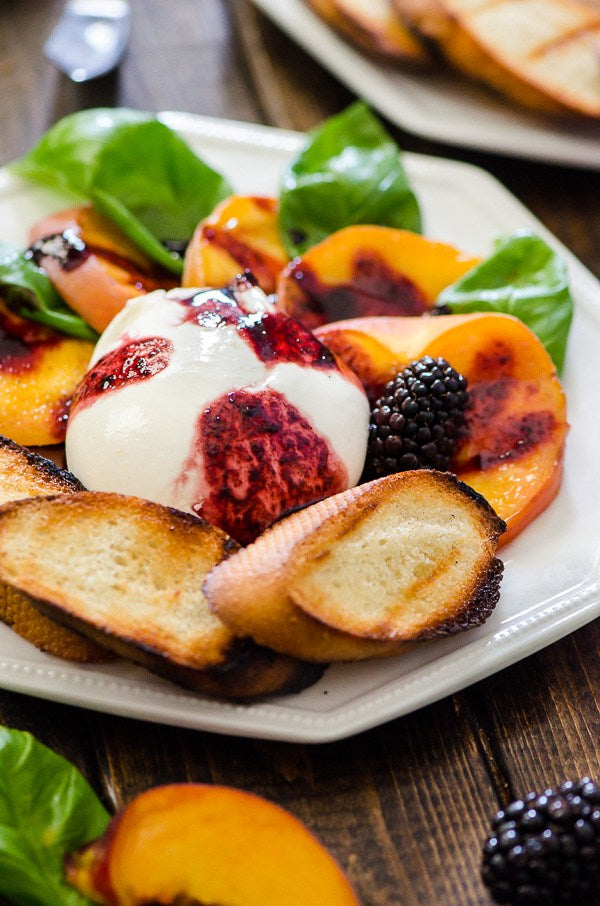 GRILLED PEACH CAPRESE WITH BLACKBERRY BALSAMIC