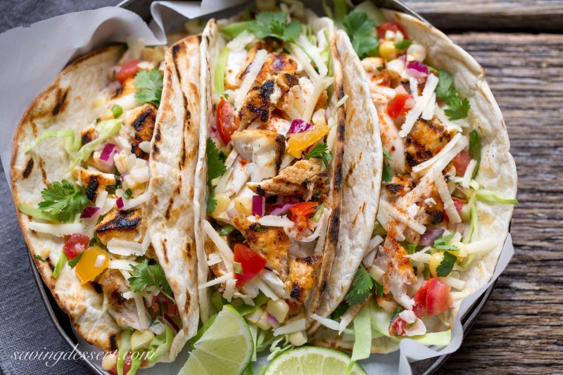 Sriracha Grilled Mahi Mahi Fish Tacos