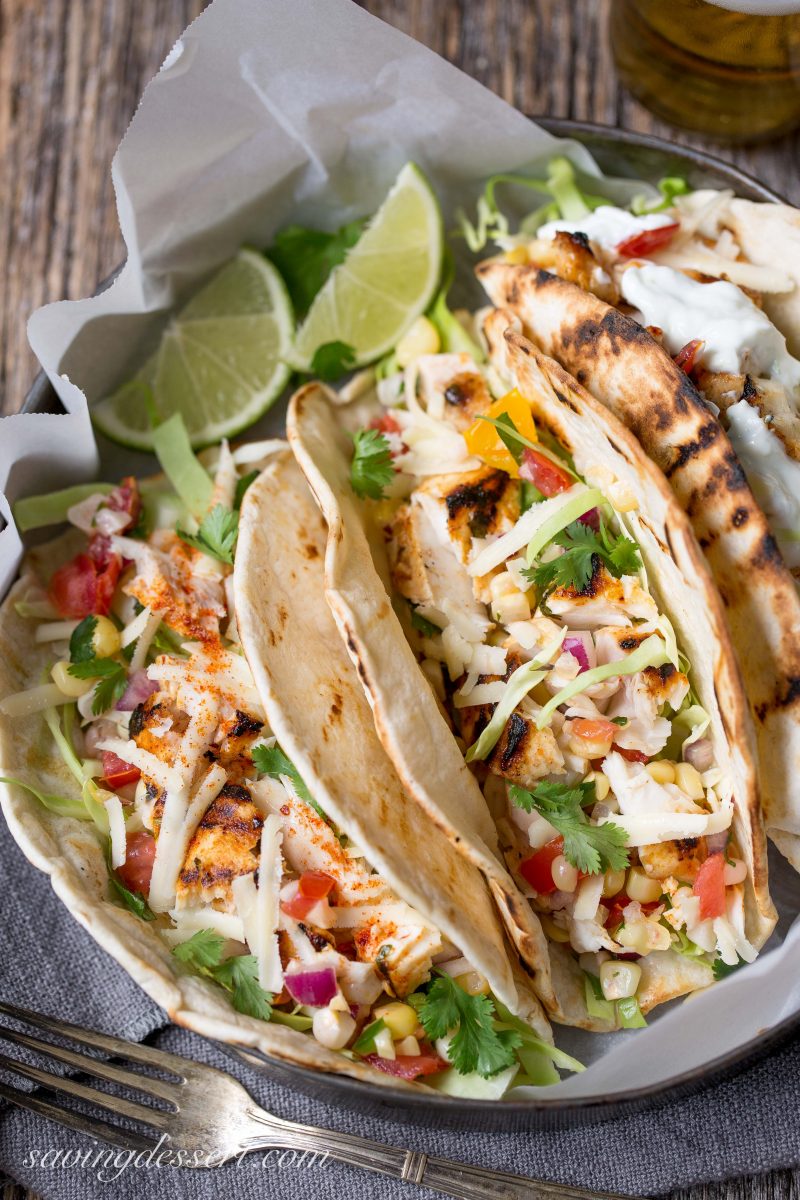 Sriracha Grilled Mahi Mahi Fish Tacos