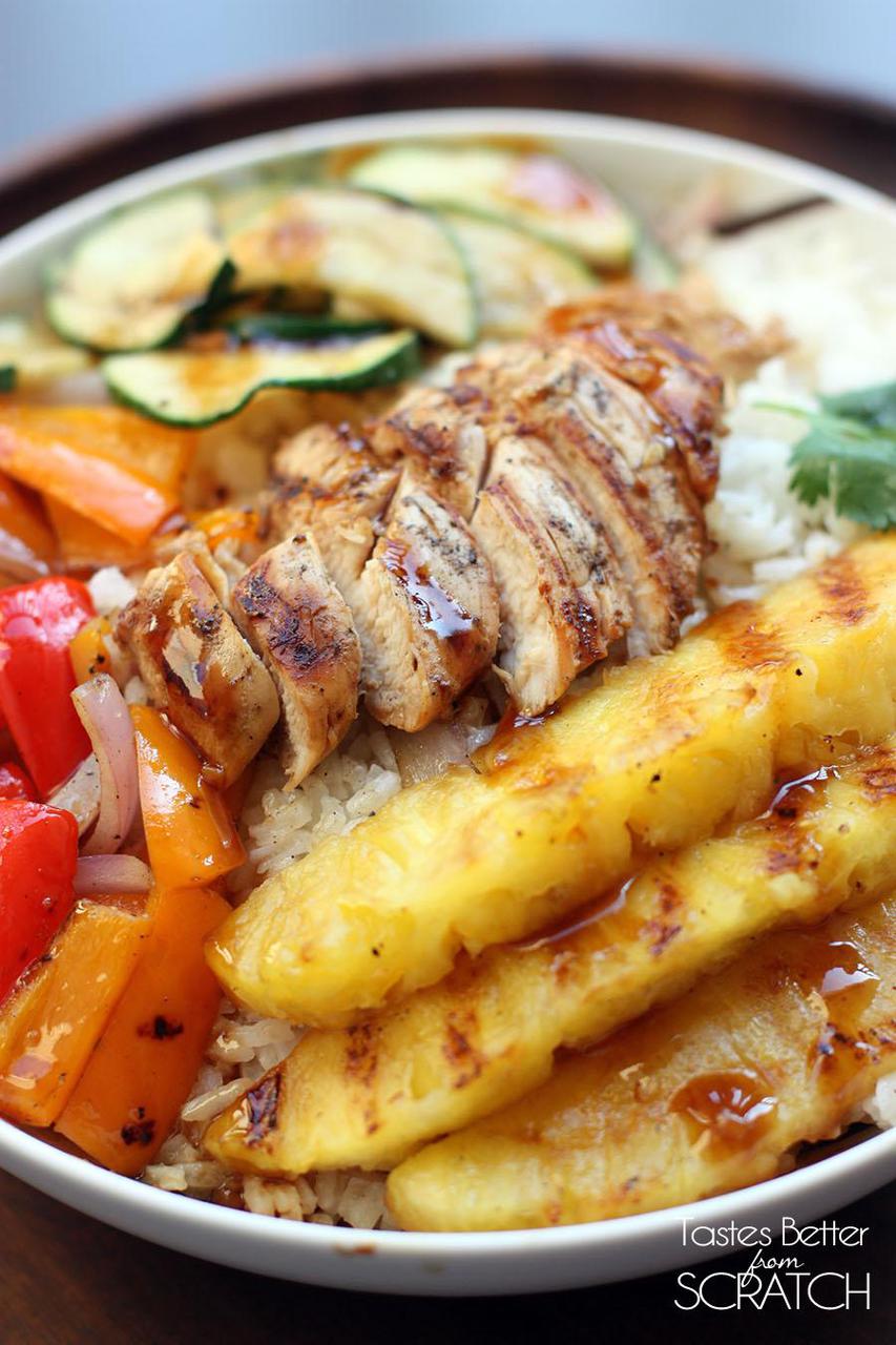 Grilled Hawaiian Chicken Teriyaki Bowls