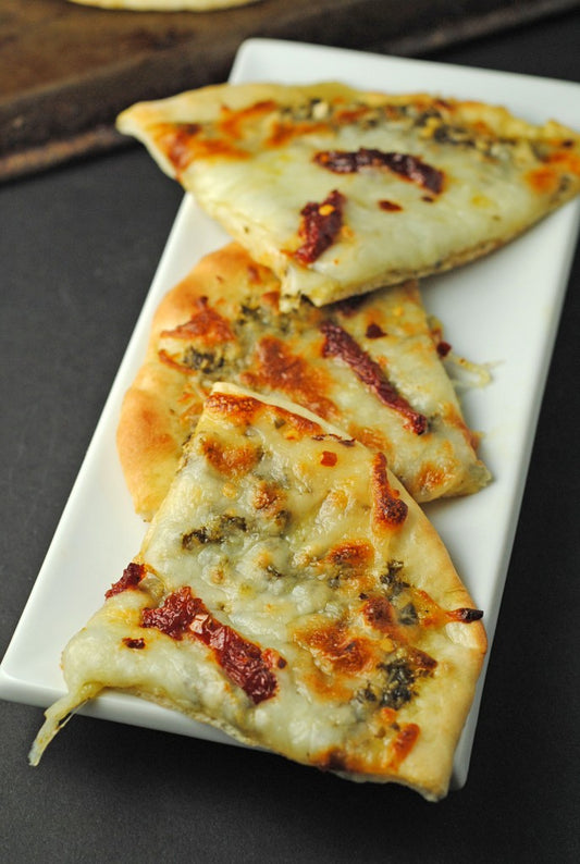 Grilled Pesto, Mozzarella, & Sundried Tomato Flatbread