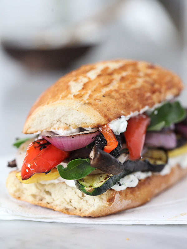 Grilled Vegetable Sandwich with Herbed Ricotta