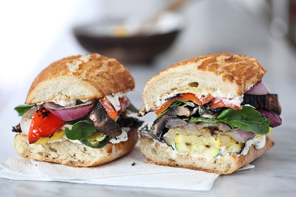 Grilled Vegetable Sandwich with Herbed Ricotta