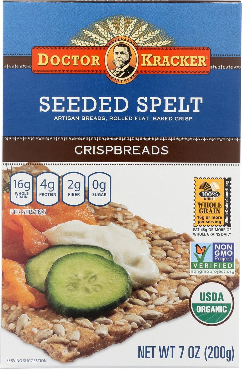 Doctor Kracker Organic Seeded Spelt Crispbread, 7 Ounce -- 6 per case.