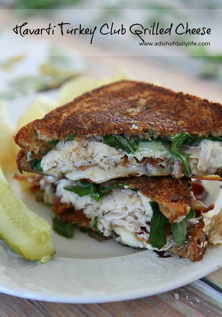 TURKEY CLUB HAVARTI GRILLED CHEESE w/ Garlic Onion Jam